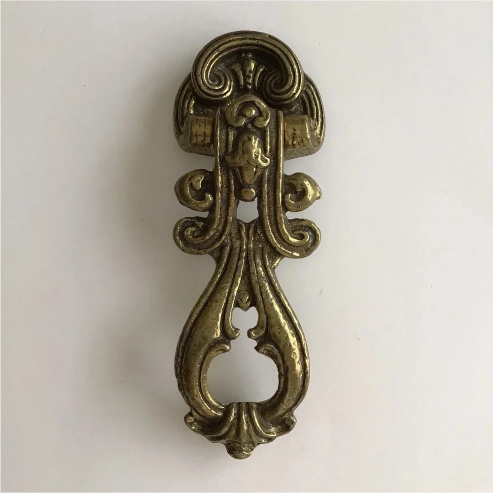 Brass Door Knocker 8 1/2” Byzantine Style Burnished Scroll Ornate Heavy Vintage - Picture 11 of 12